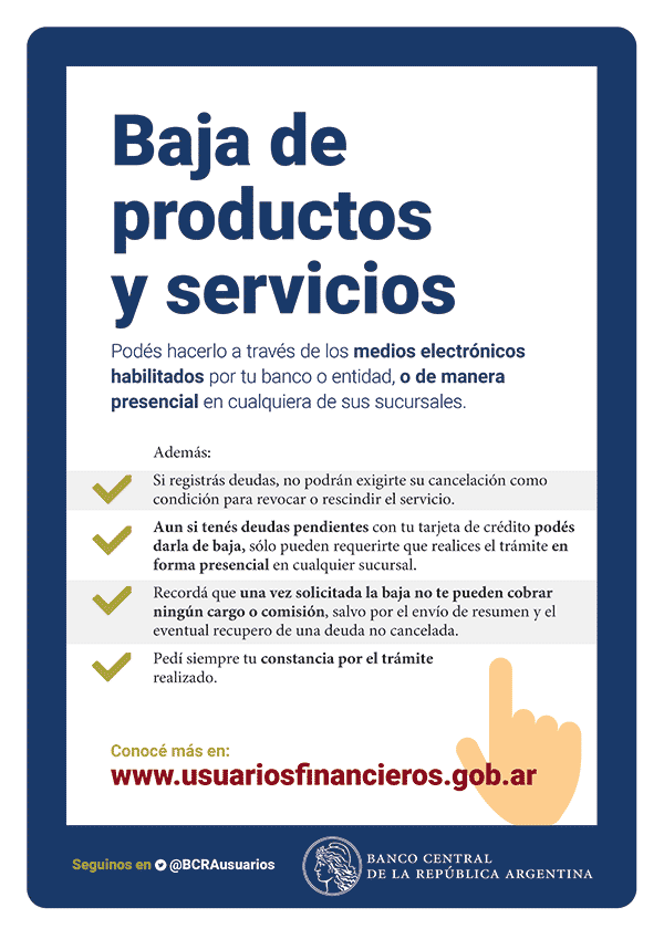 Conoce las opciones que existen para dar de baja un servicio o producto.